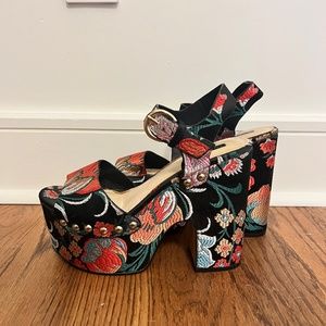 Topshop floral platform heels